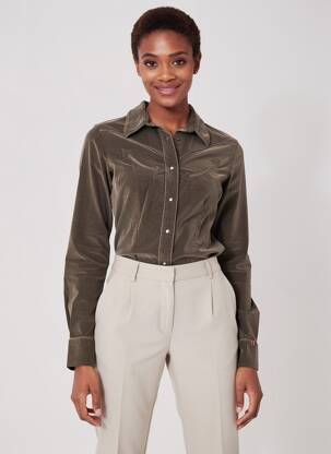Chemisier coupe cintrée manches longues vert NOTIFY femme