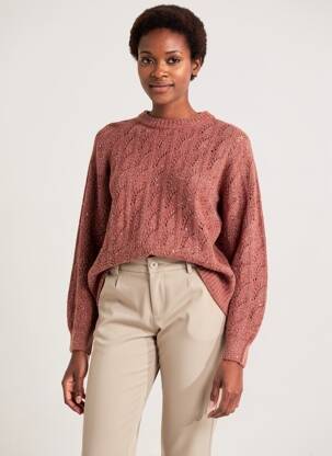 Pull stretch manches longues rose GOLD & SILVER femme