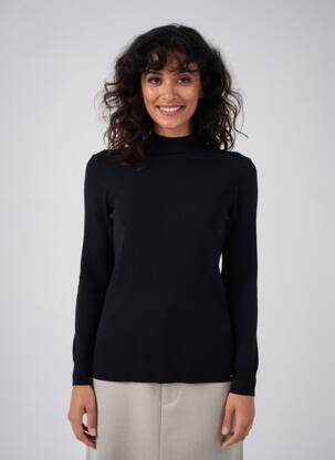 Pull stretch manches longues noir LA FRANCAISE femme