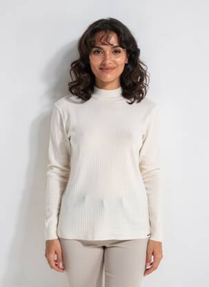 Pull stretch manches longues beige LA FRANCAISE femme