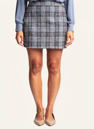 Jupe courte tissage tweed bleu BEST MOUNTAIN femme