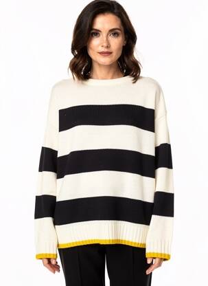 Pull coupe cintrée manches longues beige LOSAN femme