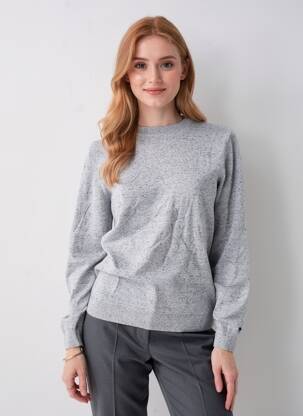 Pull tissage chiné manches longues gris TOM TAILOR femme