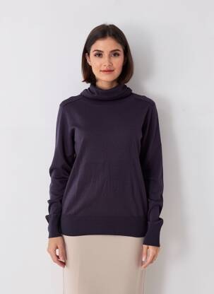 Pull col roulé coupe ajustée manches longues gris TIMBERLAND femme