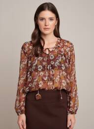 Blouse légère et transparente manches longues orange PEPE JEANS femme