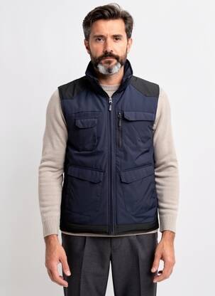 Doudoune finition intérieure doublure satiné sans capuche bleu CEPOVETT homme