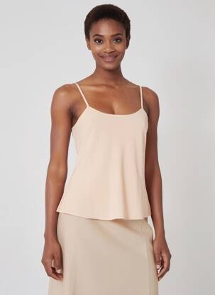 Top manches bretelles ajustables fines bretelles beige MOLLY BRACKEN femme