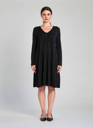 Robe pull stretch manches longues noir ZABAIONE femme