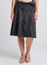 Jupe mi-longue coupe évasée noir TBS femme