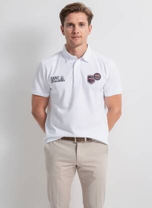 T-shirt broderie manches courtes blanc CAMBERABERO homme