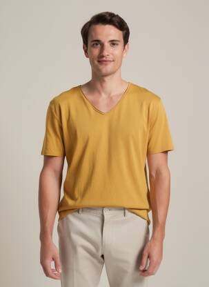T-shirt coupe cintrée manches courtes jaune TEDDY SMITH homme