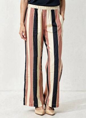 Pantalon large tissage popeline taille normale beige TOMMY HILFIGER femme