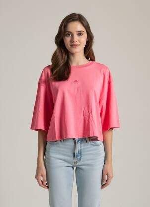 T-shirt stretch manches courtes rose ADIDAS femme