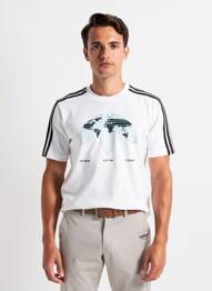 T-shirt col rond blanc ADIDAS homme