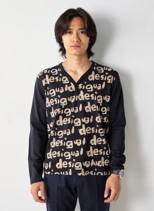 Pull noir DESIGUAL homme