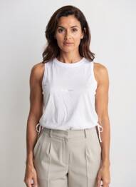 Débardeur sérigraphie sans manche blanc DESIGUAL femme