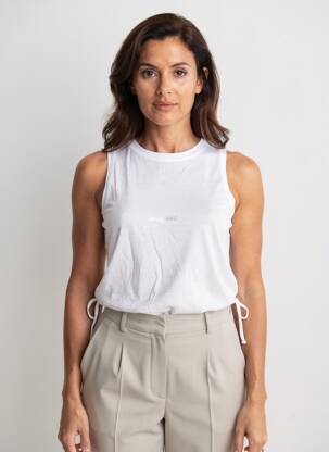 Débardeur sérigraphie sans manche blanc DESIGUAL femme