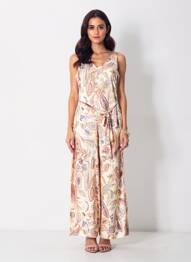 Combi-pantalon fines bretelles fines bretelles beige LES P'TITES BOMBES femme