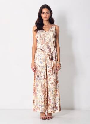 Combi-pantalon fines bretelles fines bretelles beige LES P'TITES BOMBES femme