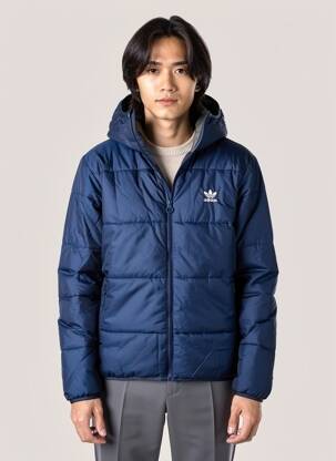 Doudoune col col montant bleu ADIDAS homme