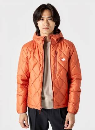 Doudoune col col montant marron ADIDAS homme