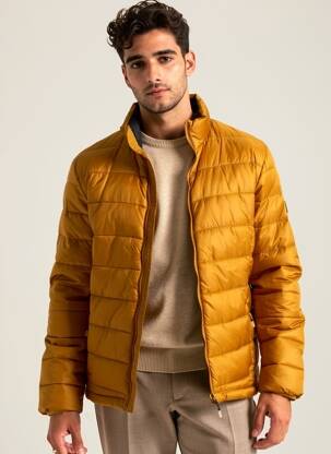 Doudoune col col montant marron ONLY & SONS homme