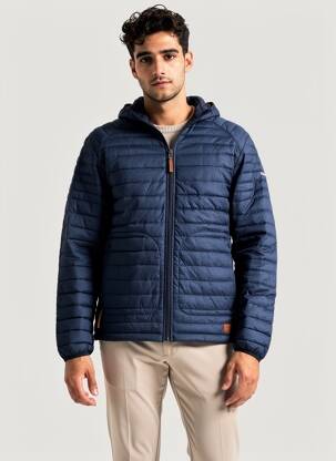 Doudoune col col montant bleu JACK & JONES homme