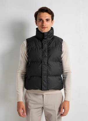 Doudoune col col montant noir RAINS homme
