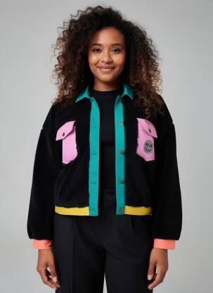 Manteau court noir WILD femme