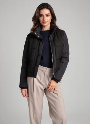 Doudoune col col montant noir IKKS femme