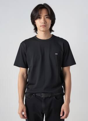 T-shirt col rond noir VANS homme