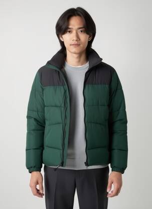 Doudoune col col montant vert JACK & JONES homme