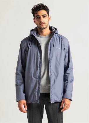 Parka col col montant bleu RAINS homme
