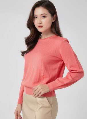 Pull resserrée sur le bas manches longues rose BANANA MOON femme