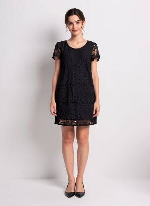Robe courte manches courtes manches courtes noir TEDDY SMITH femme