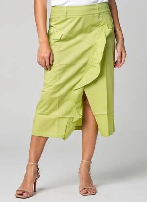 Jupe mi-longue vert MALOKA femme