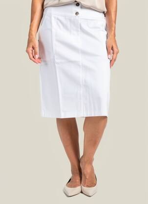 Jupe mi-longue blanc MALOKA femme