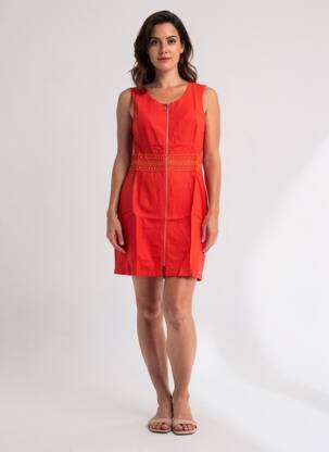Robe mi-longue orange MALOKA femme