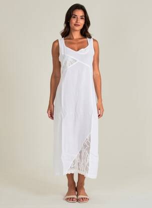 Robe longue blanc MALOKA femme
