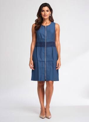 Robe mi-longue bleu MALOKA femme
