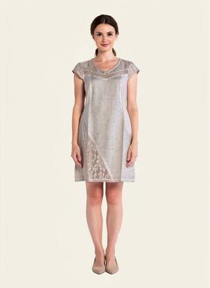 Robe mi-longue beige MALOKA femme