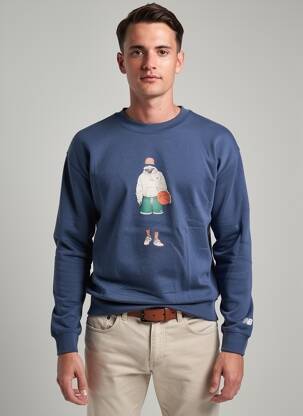 Pull col rond manches longues bleu NEW BALANCE homme