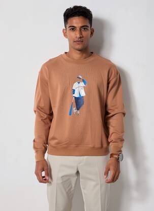 Pull col rond manches longues marron NEW BALANCE homme