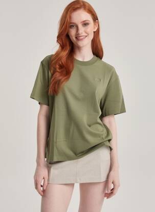 T-shirt coupe droite manches courtes vert NEW BALANCE femme