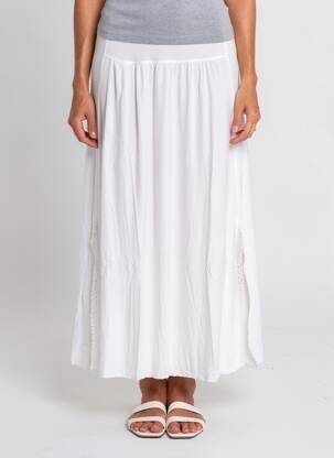 Jupe longue blanc MALOKA femme