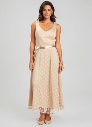 Robe longue beige PAUL BRIAL femme