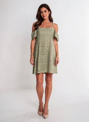 Robe courte vert PAUL BRIAL femme
