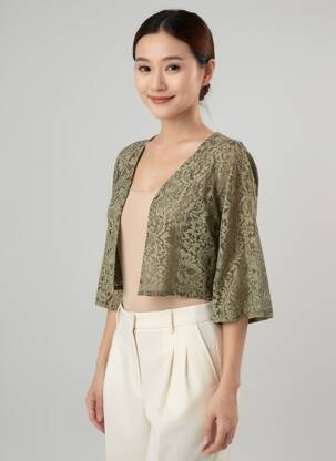 Boléro vert PAUL BRIAL femme