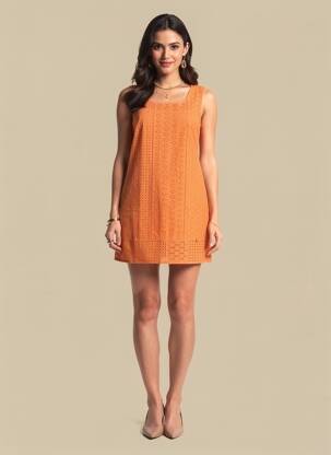 Robe courte orange PAUL BRIAL femme