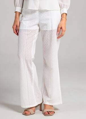 Pantalon flare blanc PAUL BRIAL femme